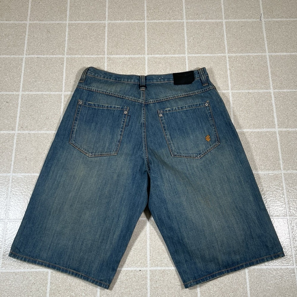 Vintage Rocawear Shorts Mens 38 Blue Denim Jean Baggy Loose HipHop Rap Skate Y2K